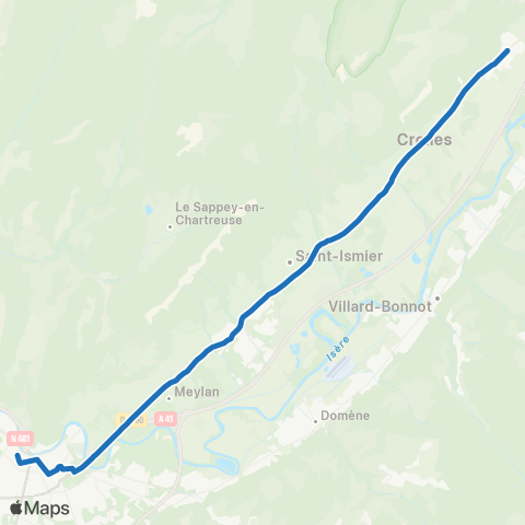 TAG Grenoble Verdun Préf. / Crolles le Brocey map