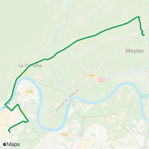 TAG Grenoble Verdun - Préf. / Meylan Lycée du Grésivaudan / Corenc Montfleury map