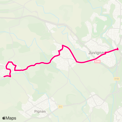 TaM Montpellier Mosson - St-Georges d’Orques - Murviel-lès-Montpellier La Rouvière map