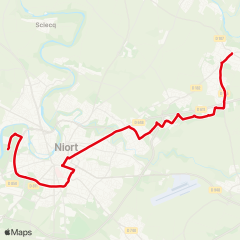 Tanlib Chauray Trévins / Parpin - Niort Pôle Univ. map