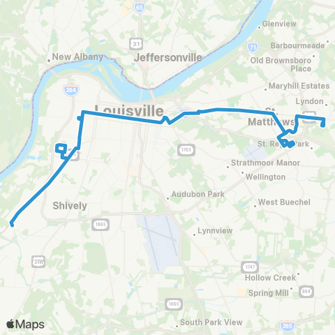 TARC Muhammad Ali Boulevard map