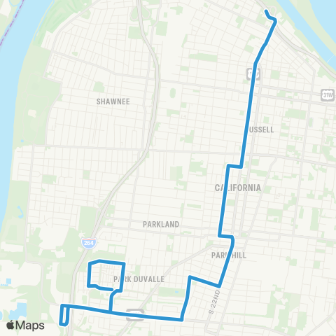 TARC Twenty-Second Street map