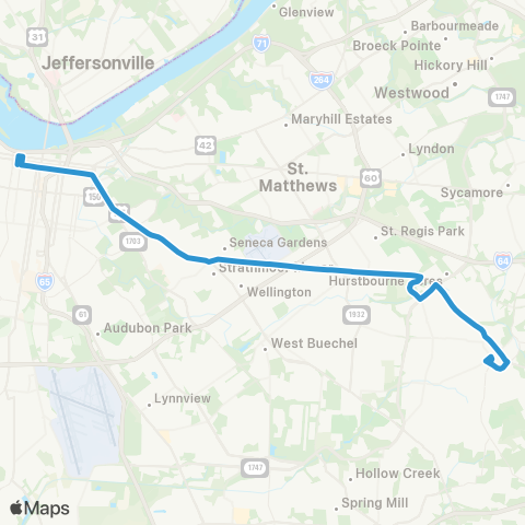 TARC Taylorsville Road map