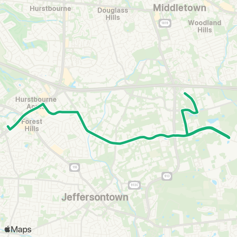 TARC Bluegrass Circulator map