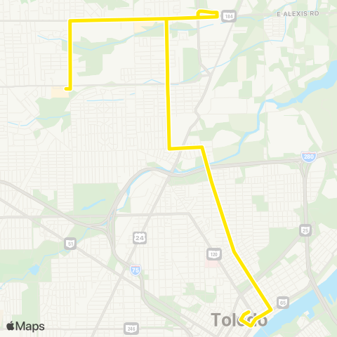 School Service Miracle Mile via Lagrange / Bennett map