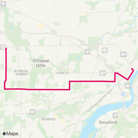 TARTA Central Walmart via Hill map