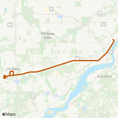 TARTA Holland / Spring Meadows via S / Airport map