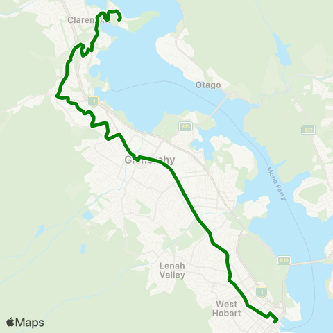 Metro Tasmania  map