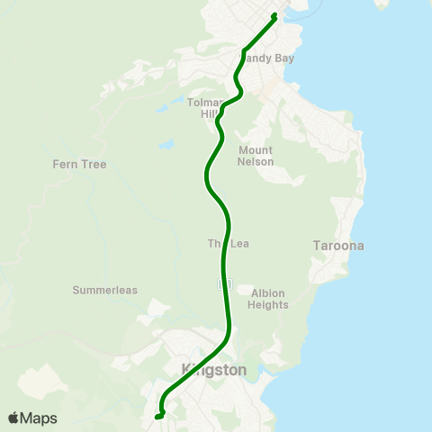 Metro Tasmania Huntingfield P&R Express map