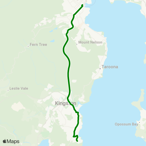 Metro Tasmania Blackmans Bay Express map