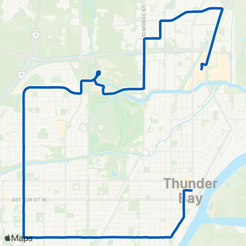 Thunder Bay Transit James map