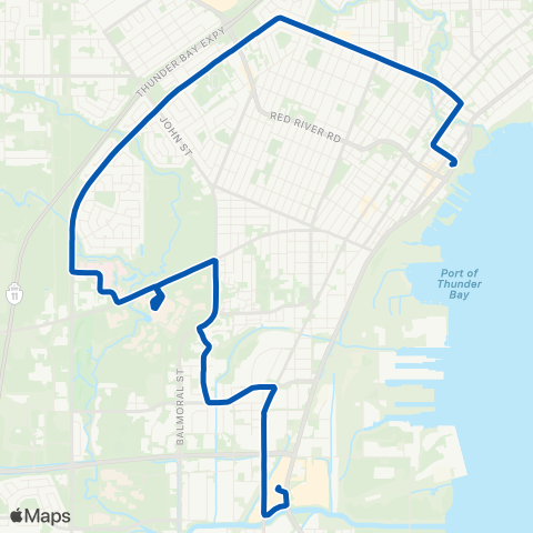 Thunder Bay Transit Junot map