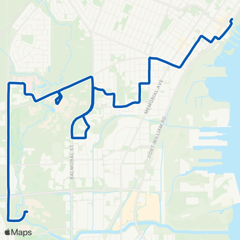 Thunder Bay Transit Crosstown map