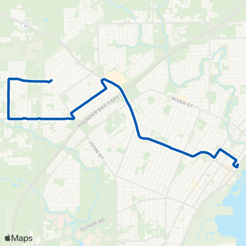 Thunder Bay Transit Jumbo Gardens map