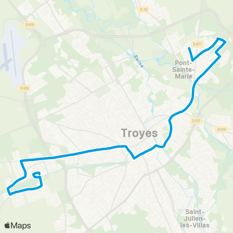 TCAT Creney Prés Troyes-Rivière de Corps map