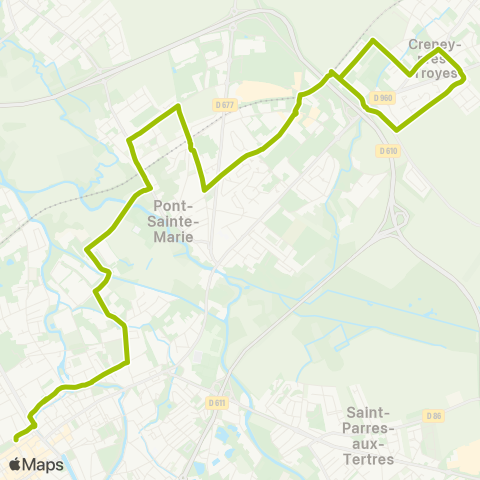 TCAT Troyes Centre-Creney-Lavau map