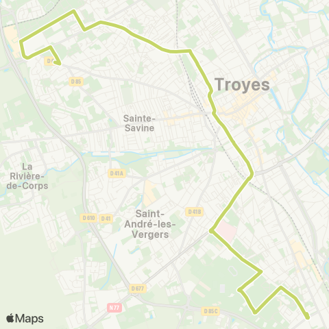 TCAT - Lignes scolaires Chapelle St Luc juin-Chartreux map