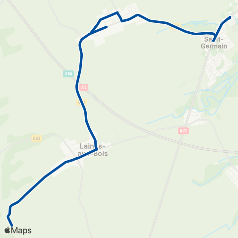 TCAT St Germain vers Lepine - Laines aux Bois map