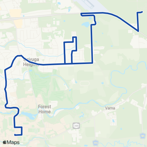 TCAT Northeast Ithaca - Etna map