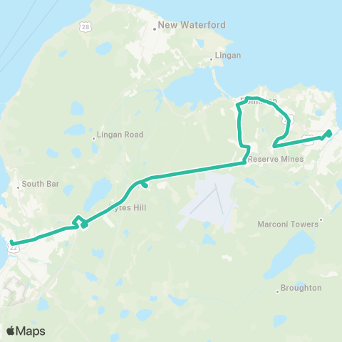 Transit Cape Breton Sydney - Glace Bay map