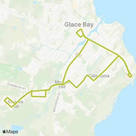 Transit Cape Breton Steele's Hill map