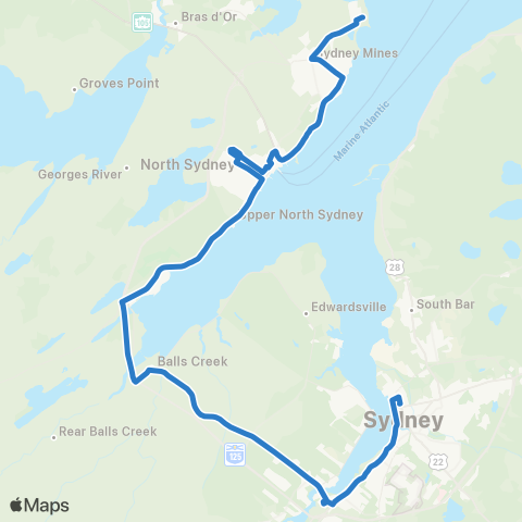 Transit Cape Breton Sydney - Sydney Mines map