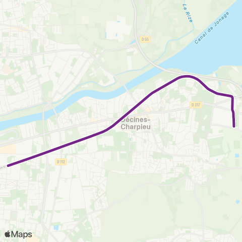 TCL Vaulx-en-Velin La Soie - Décines OL Vallée map