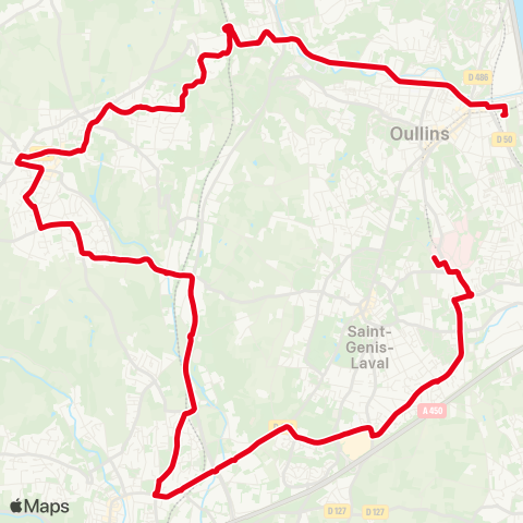 TCL Gare d'Oullins - St-Genis-Laval Hôp. Sud map