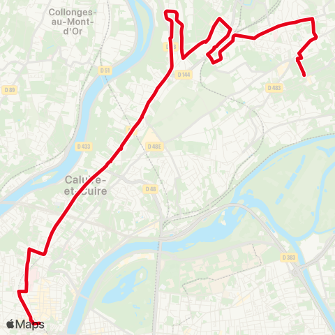 TCL Croix-Rousse - Rillieux - Les Alagniers map