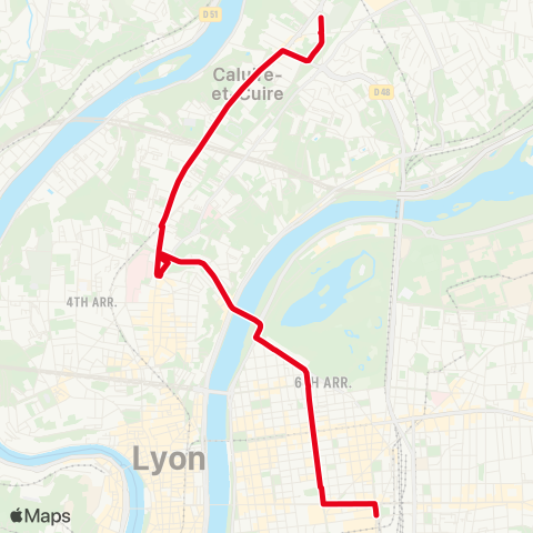 TCL Gare Part-Dieu V.Merle - Caluire - Pl. Bascule map