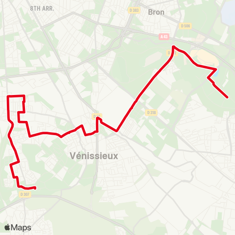 TCL Hop. Feyzin Venissieux - Porte des Alpes map