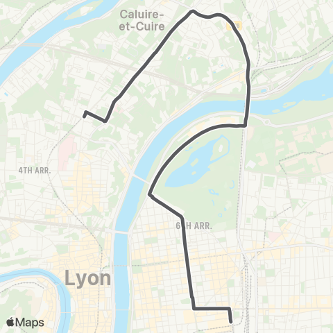 TCL Gare Part-Dieu V.Merle - Cuire map