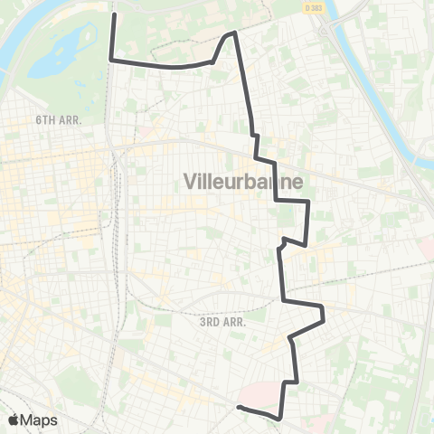 TCL Cité Inter Transbordeur - Grange Blanche map