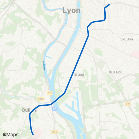 TCL Charpennes - St-Genis-Laval Hôp. Sud map