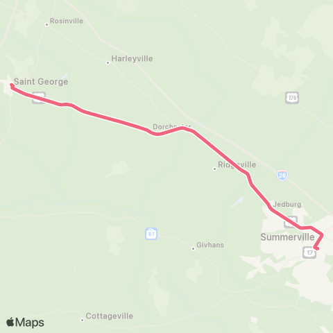 Tri-County Link Summerville-St. George map