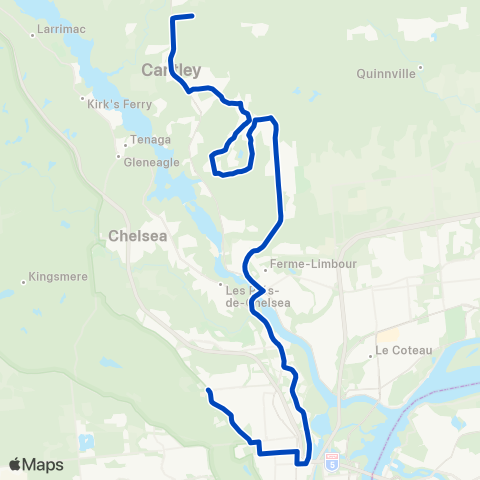 Transcollines Cantley - Gatineau map