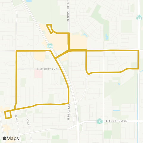 TCRTA Northeast Tulare map