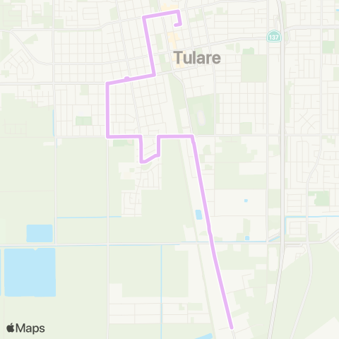 TCRTA Southwest Tulare map