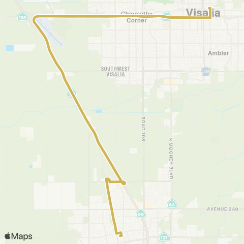 TCRTA Tulare-Visalia map