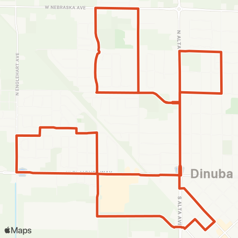 TCRTA North Dinuba map