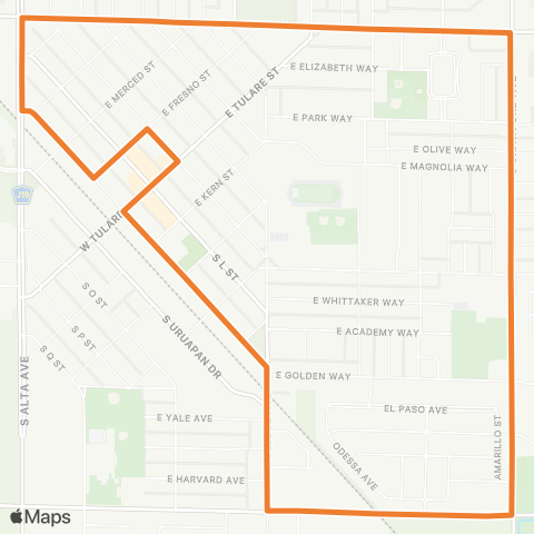 TCRTA South Dinuba map