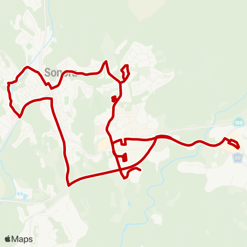 Tuolumne County Transit Route 1 map