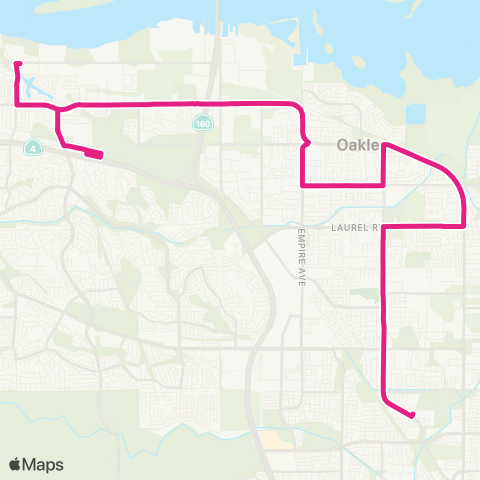 Tri Delta Transit Blue Goose Park / Antioch BART map