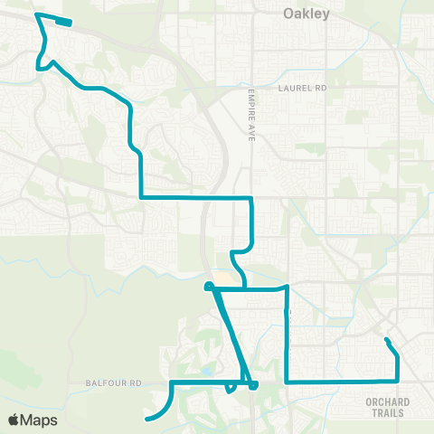 Tri Delta Transit Antioch BART / Brentwood Park & Ride map