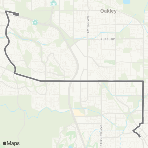 Tri Delta Transit Brentwood Park & Ride / Antioch BART map