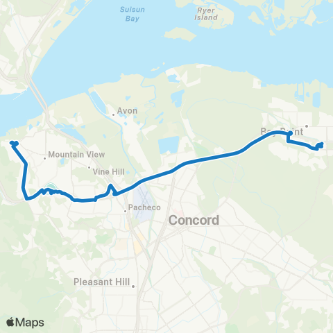 Tri Delta Transit Martinez / Pittsburg map