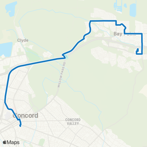 Tri Delta Transit Pittsburg-Bay Point BART / Concord BART map