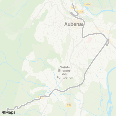 Tout'enbus Fons Village - Aubenas map