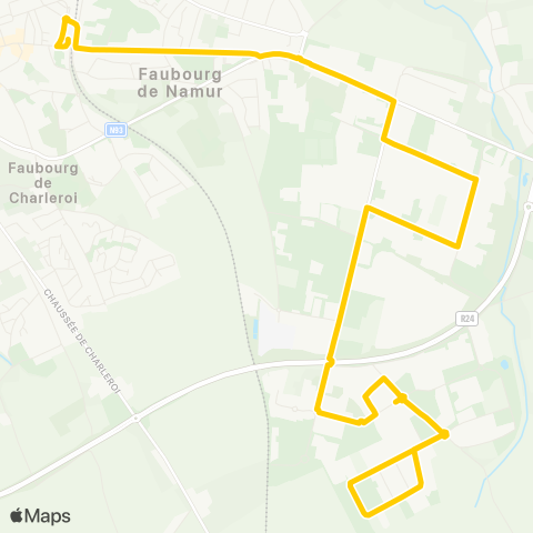 TEC Brabant Wallon Nivelles - Zoning Sud map