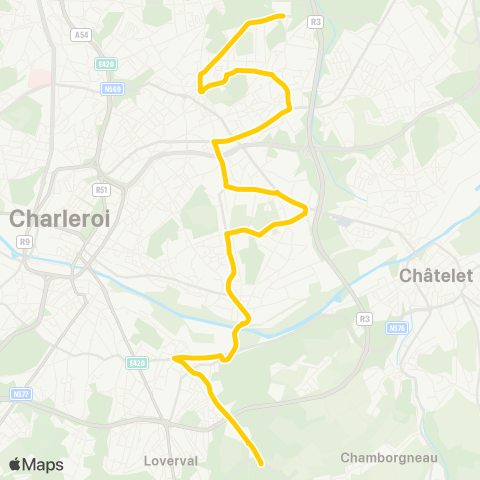 TEC Charleroi Gilly (Cimetière) - Loverval (IMTR) map